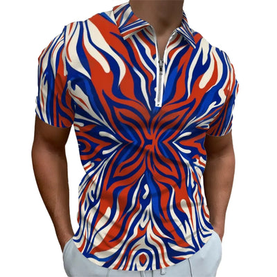 Men's slim fit zip Polo shirt - American Alpha LLC